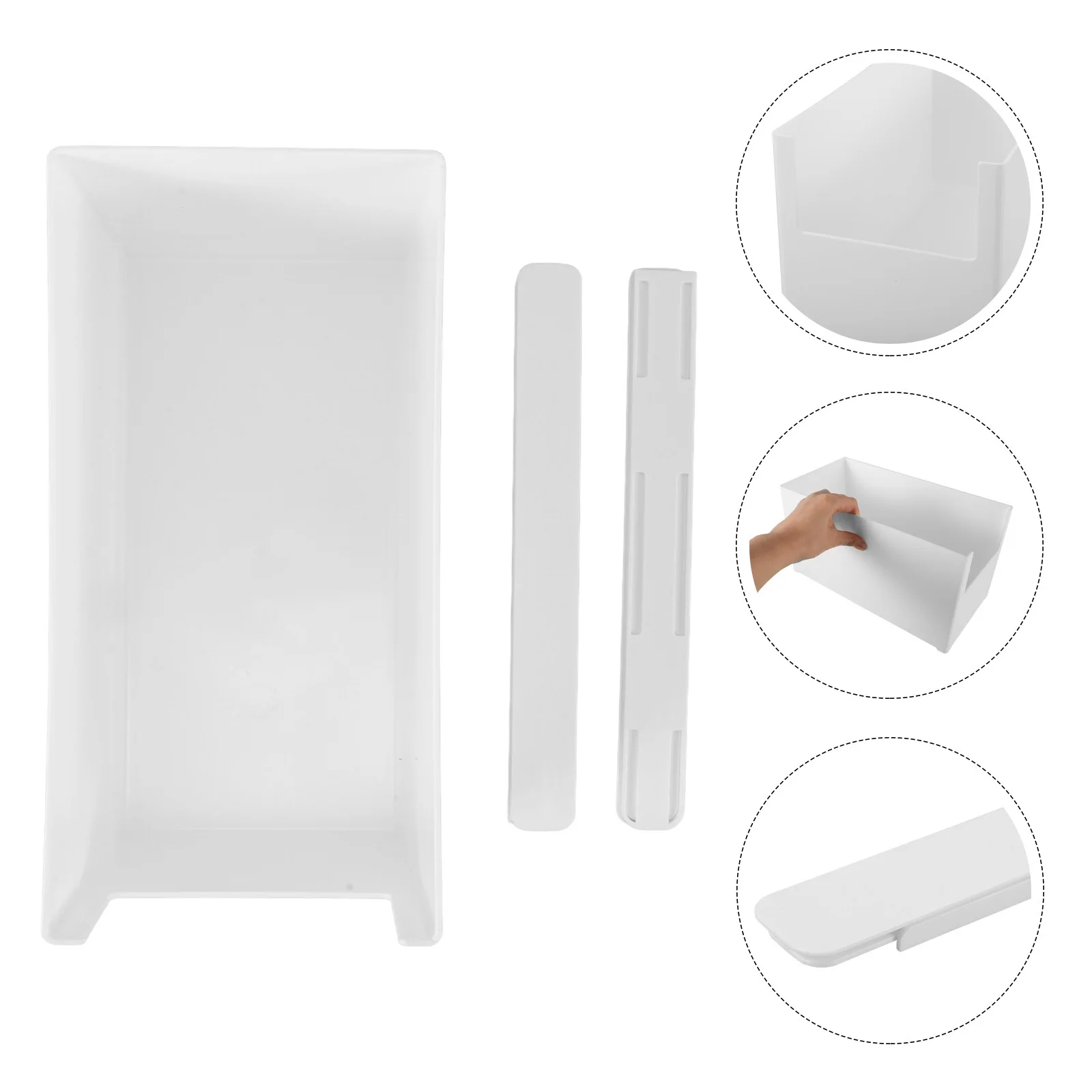 

1 Set Slide Out Cabinet Organizer Tray Plastic Pull Out Drawer Box For Kitchen Storage Durable Space Saving Sturdy Cabinet Shelf