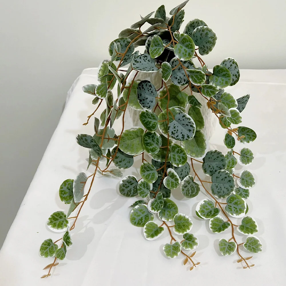 49 سنتيمتر النباتات الاصطناعية فاينز وهمية معلقة أوراق الأوكالبتوس البلاستيك أوراق الشجر الجدار الشنق الروطان ل ديكور حديقة المنزل الزفاف