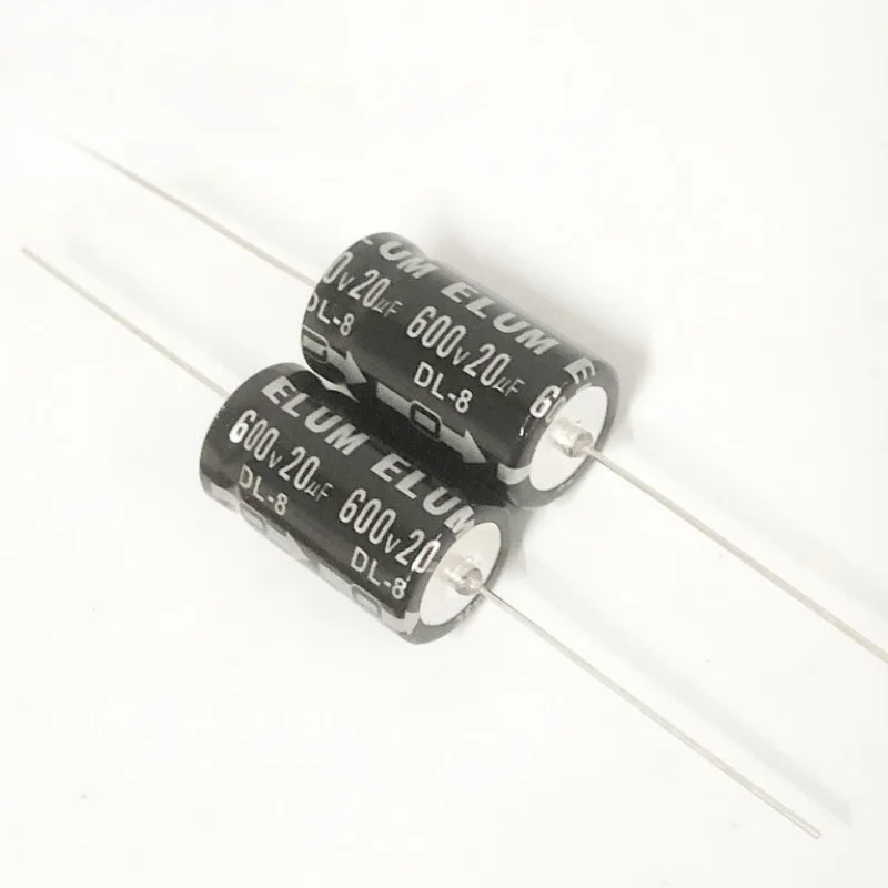 5PCS 600V 20UF Axial Polarized Electrolytic Capacitor 16x28mm for High Voltage Tube Amplifier Filter