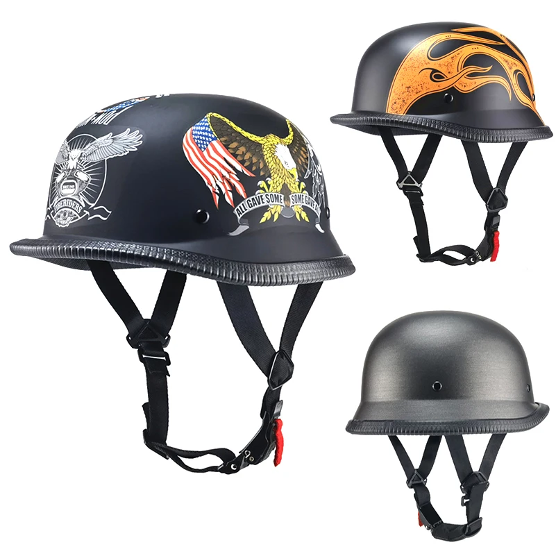 

M/L/XL/XXL New Classics Retro Half Helmet German World War II Style Motorcycle Open Face Helmets For Harley Locomotive.