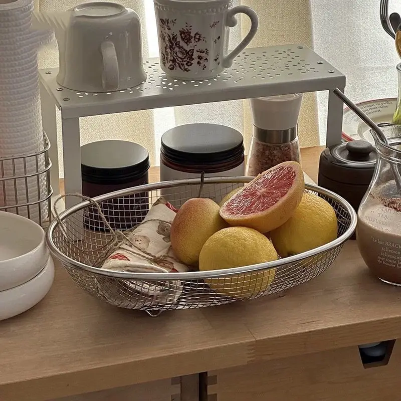 

Овальная корзина для мытья овощей из нержавеющей стали, сливная корзина, корзина для фруктовых закусок, сетчатая рамка, сетчатая сетка, кухонная быстрая