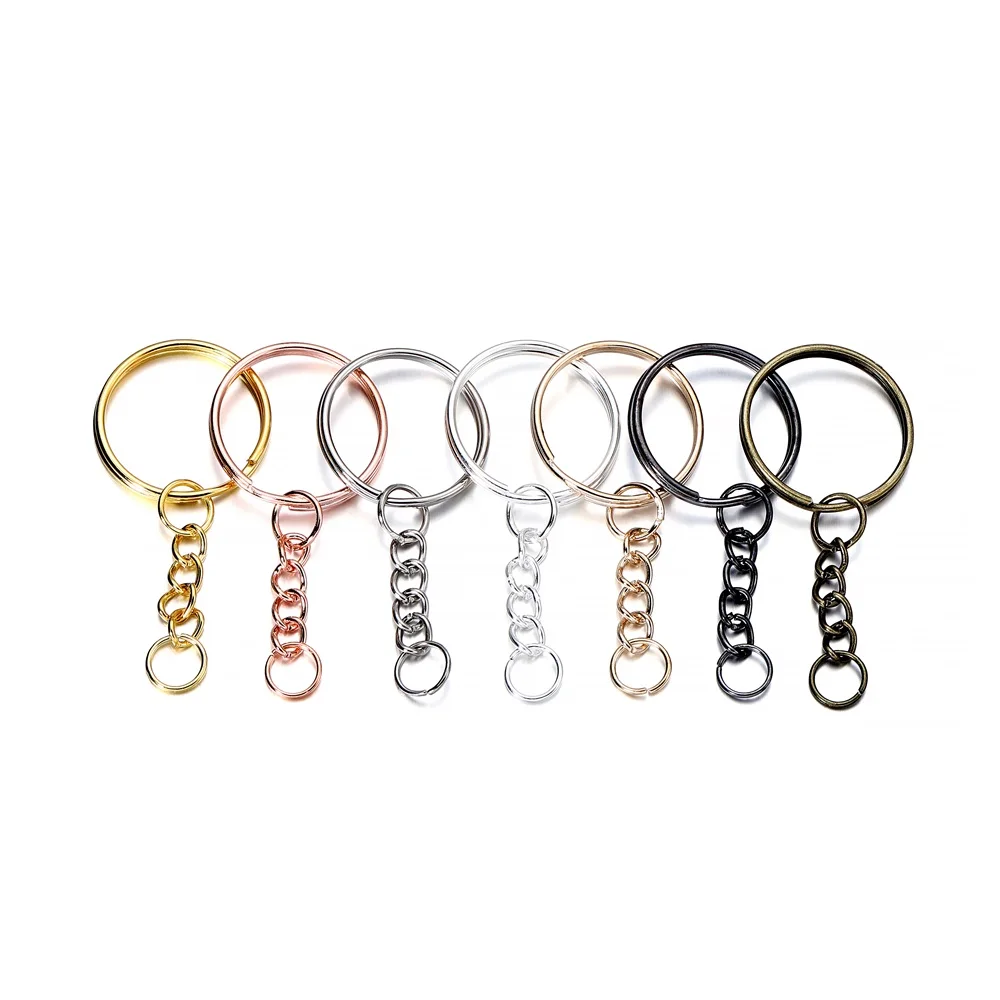 50 Stks/partij Sleutelhanger Sleutelhanger Ronde Split Sleutelhanger Sleutelhanger Met Springring Voor Sleutelhanger Hangers Diy Sieraden Maken Accessoires