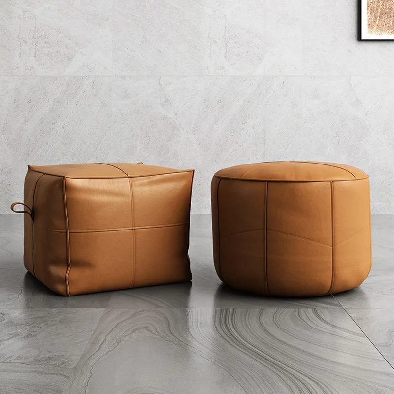 

Internet celebrity girl round small pier shoe change stool soft bag seat cushion