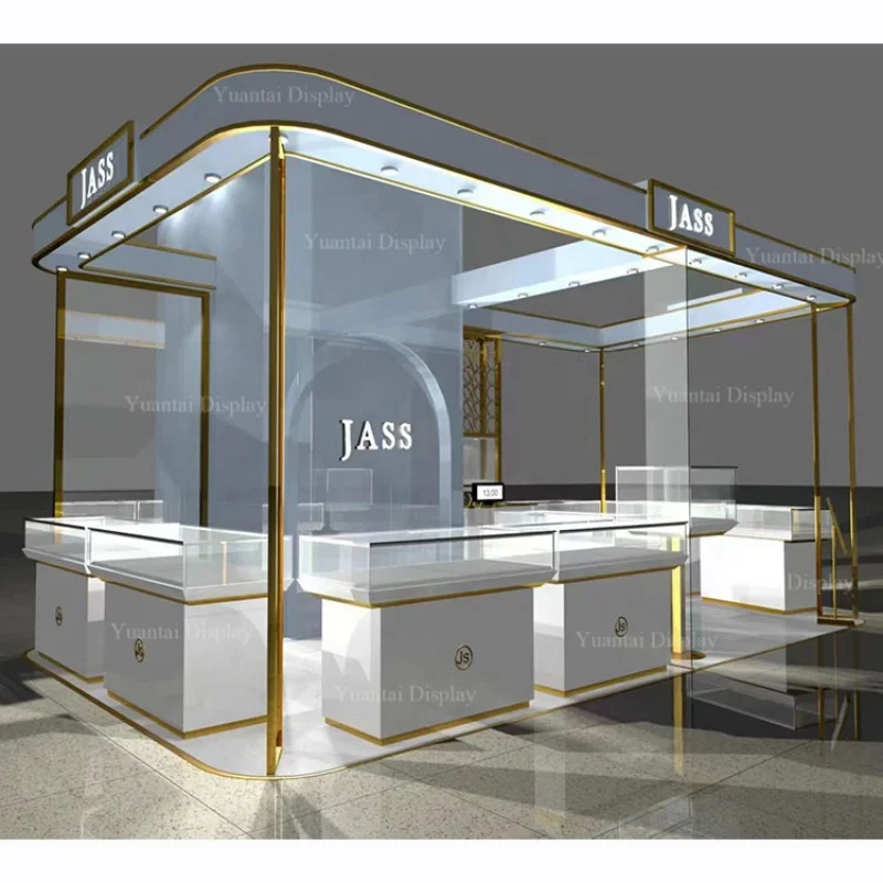 custom.Commercial Furniture Jewelry Display Showcase Exhibition Jewellery Shop Kiosk Glass Display Counter Equipment