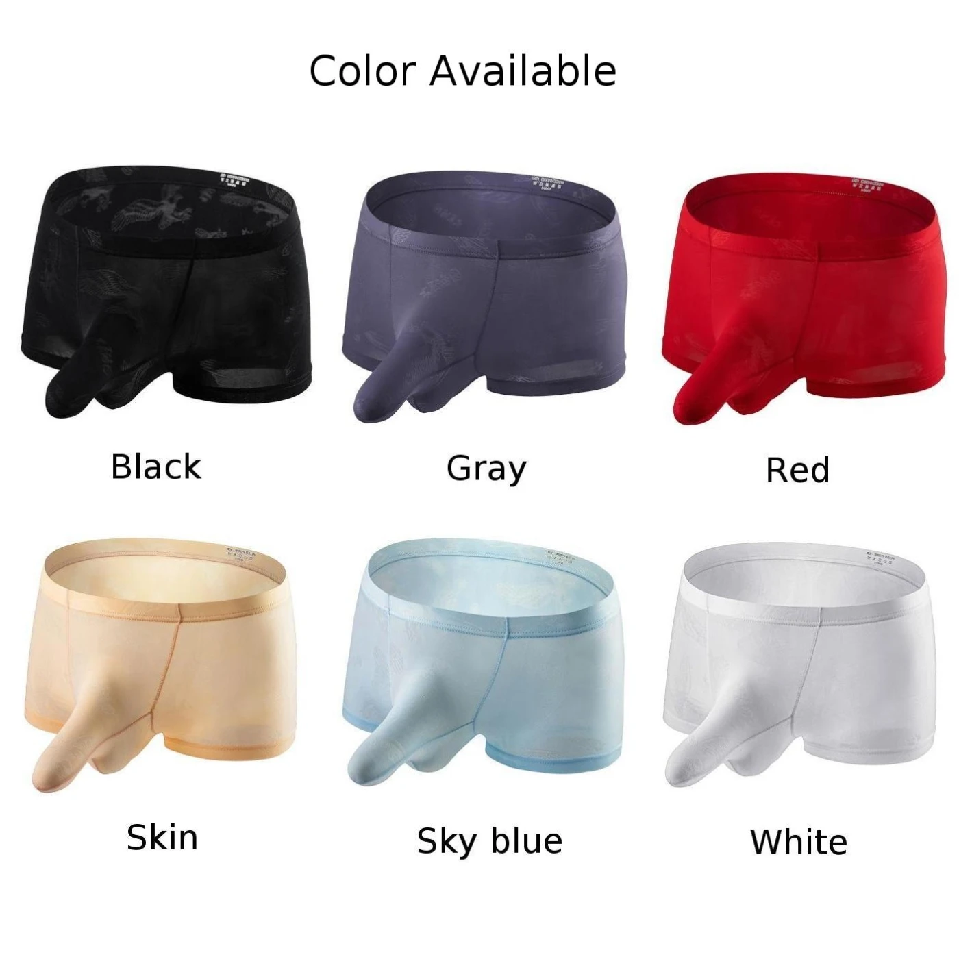 Sexy Men Elephant Nose Underwear Thin Breathable Briefs Ice Silk Shorts Panties Bulge Pouch Underpants Lingeries