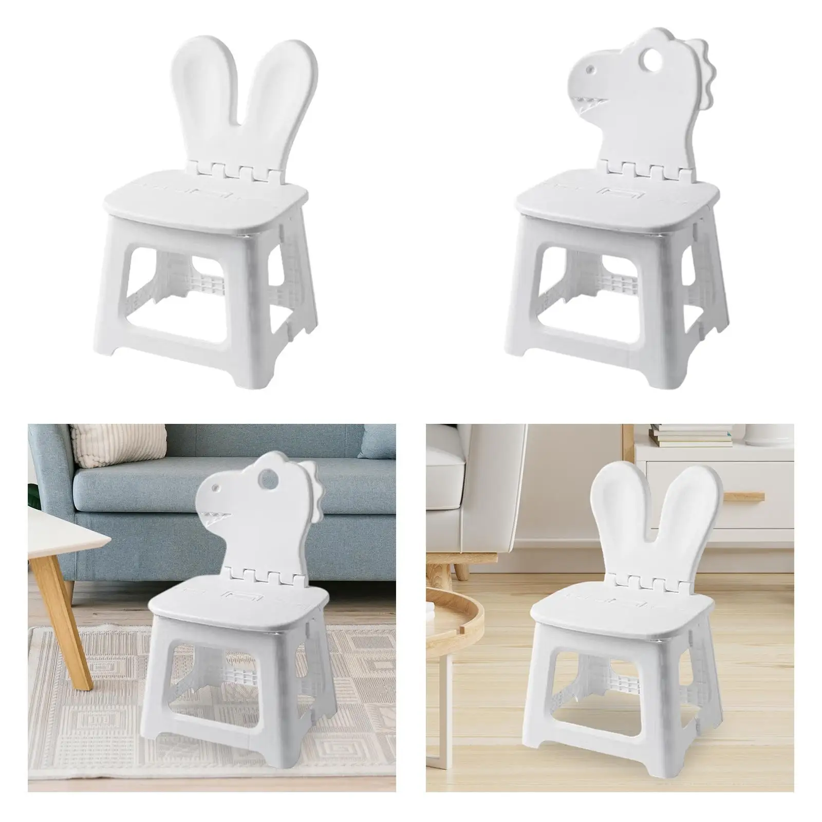 Taburete para niños, silla plegable, taburete para cambiar zapatos con respaldo