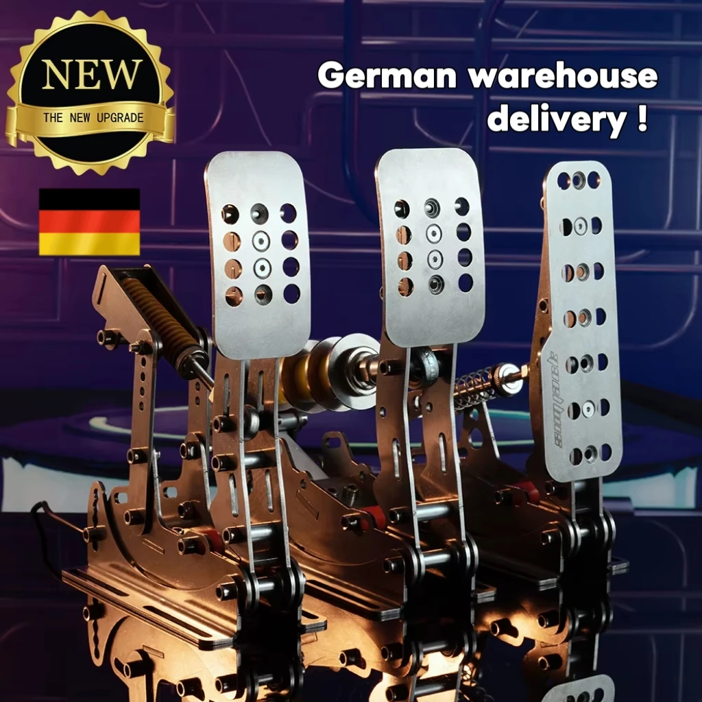 SIMJACK UT Pédales Sim Racing Pédales PC Sim Racing Pédales à cellule de charge hydraulique avec capteur de pression précis de haute précision-DE3