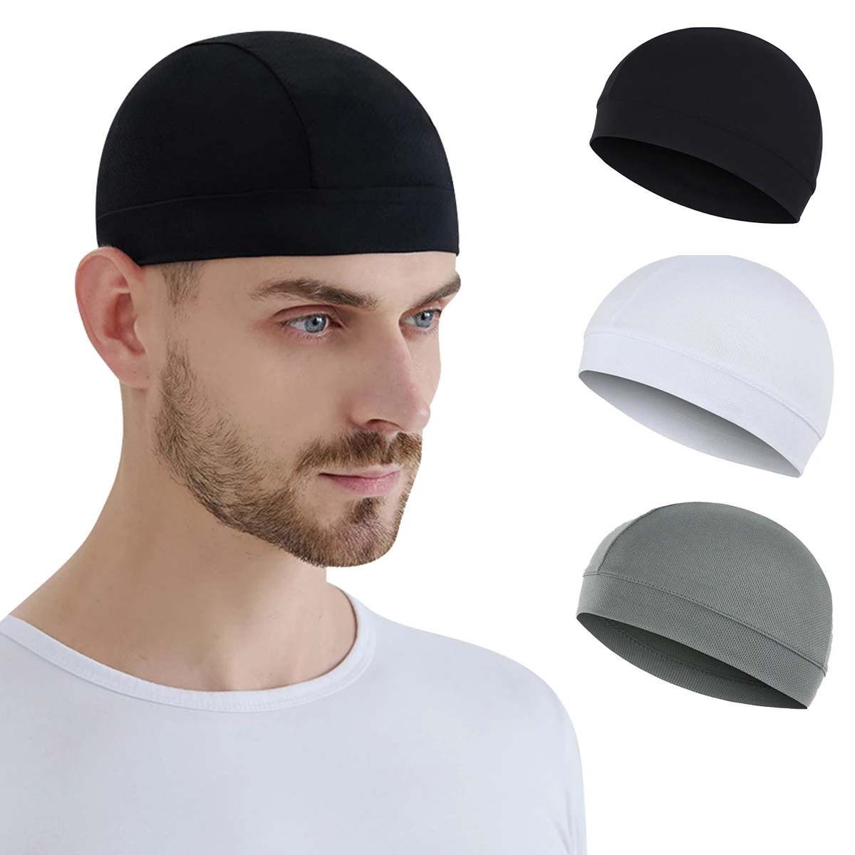 Summer Cycling Cap For Men Women Quick Dry Anti-UV Sports Hat Cooling Skull Caps Uni Helmet Liner Sweat Cap Bike Running Hats