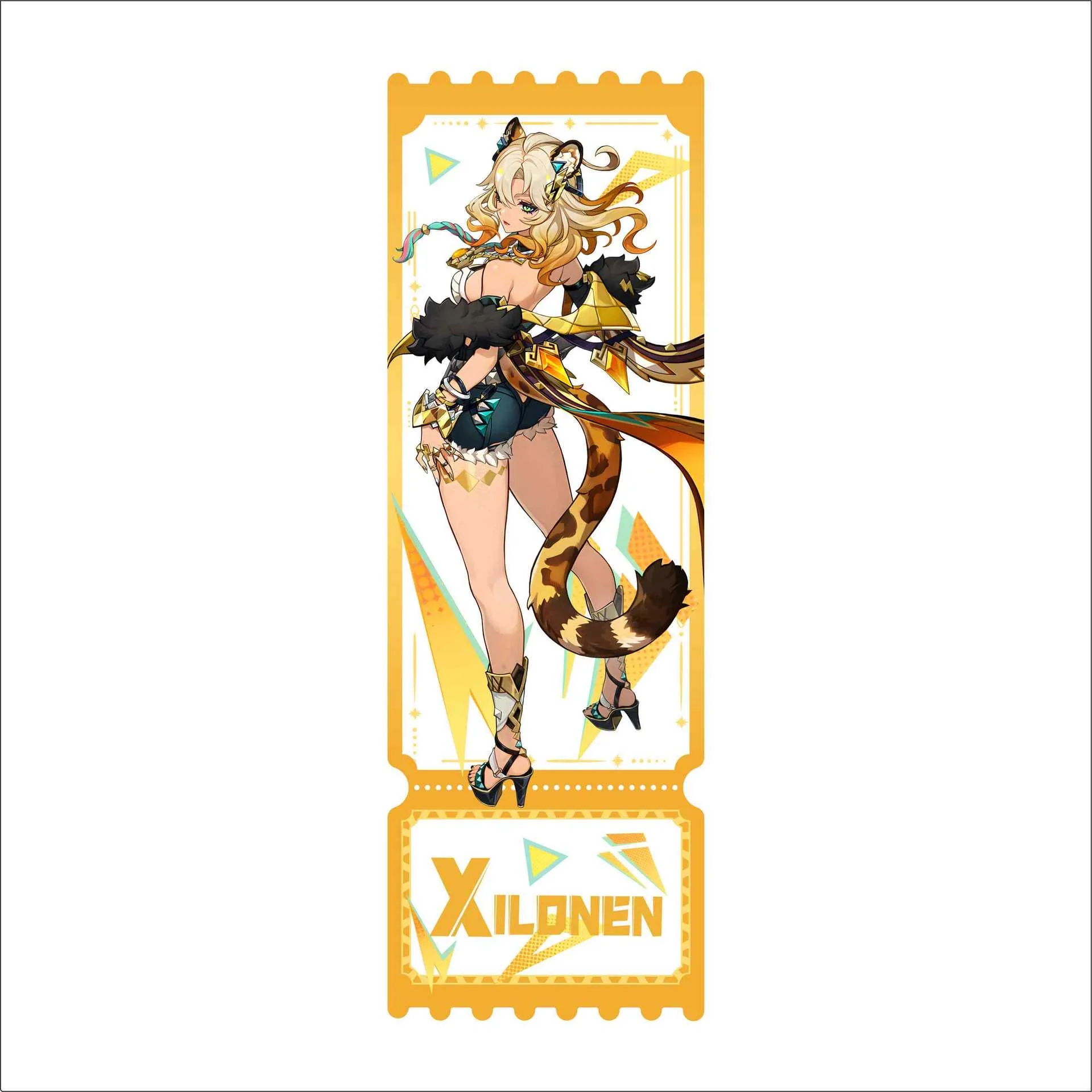 Anime Genshin Impact Xilonen Cosplay Acrylic Standing Plate Keychain Cartoon Laser Ticket Tickets Root Collection Xmas Gift