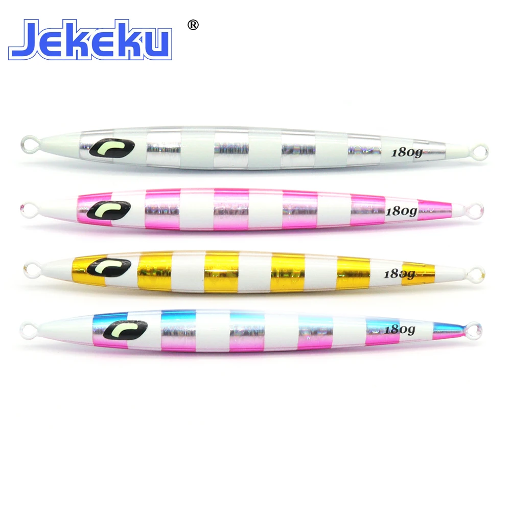 

JEKEKU NEW 5pcs Ocean Fishing Slow Jig Lure 100g 150g 180g 200g Metal Fishing Squid Jig Sea Lure Artificial Wobbler Bait