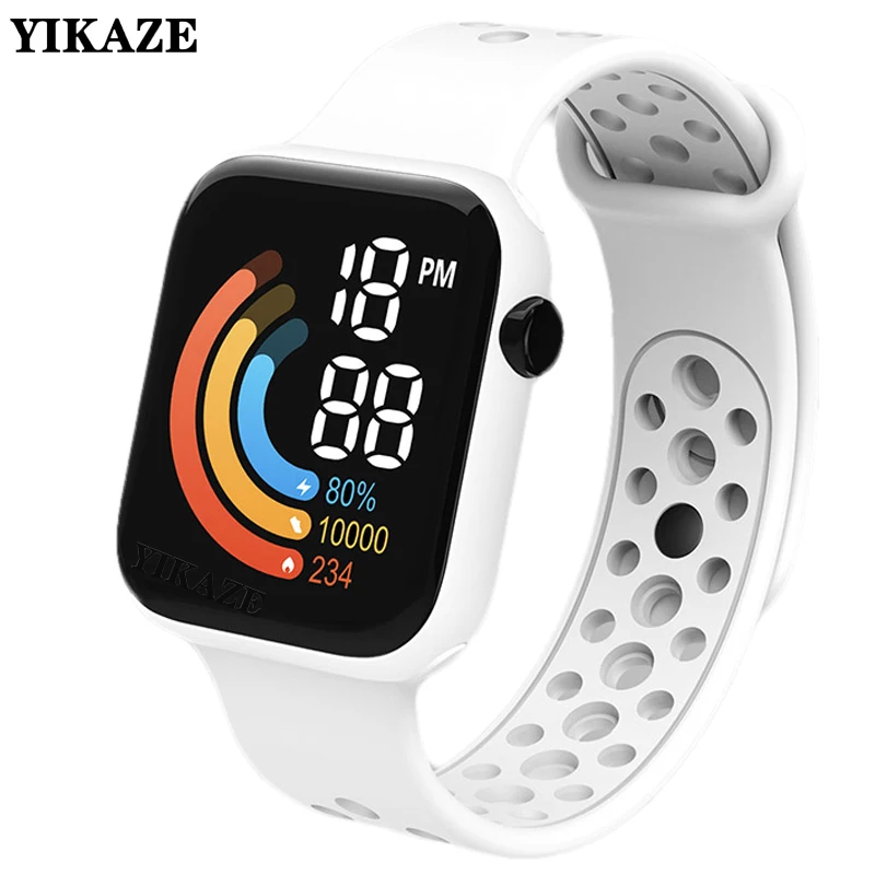YIKAZE Kids Watches Fashion Men Women LED Electronic Watch Rainbow Pattern Children Student Smart Sports Digital Watch Gifts