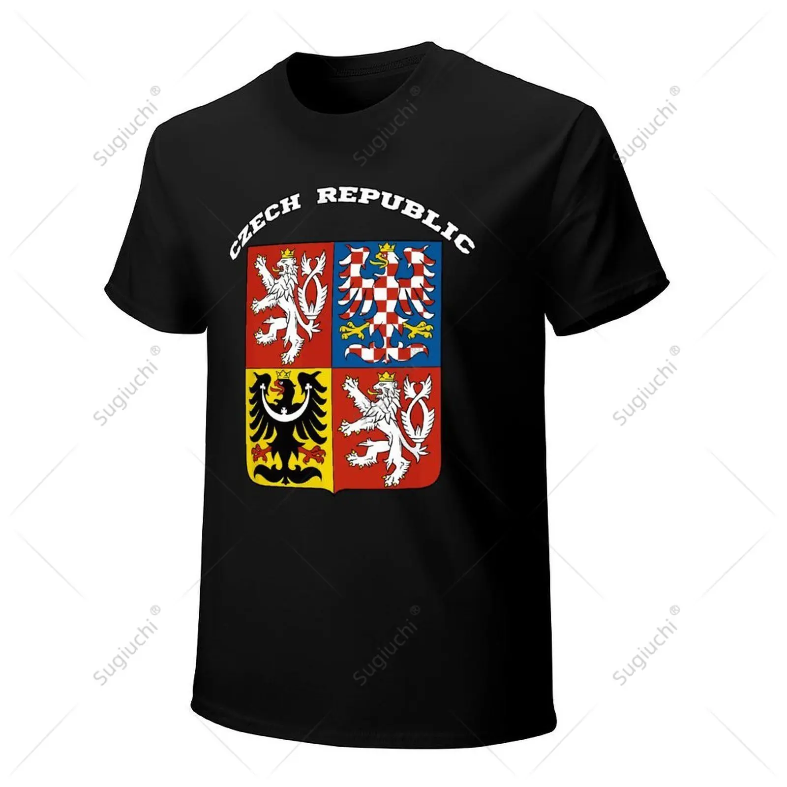Unisex Men Czech Republic Coat of Arms Tee Flag Souvenir Prague Tshirt Tees T Shirts Women Boys 100% Cotton T-Shirt view 4