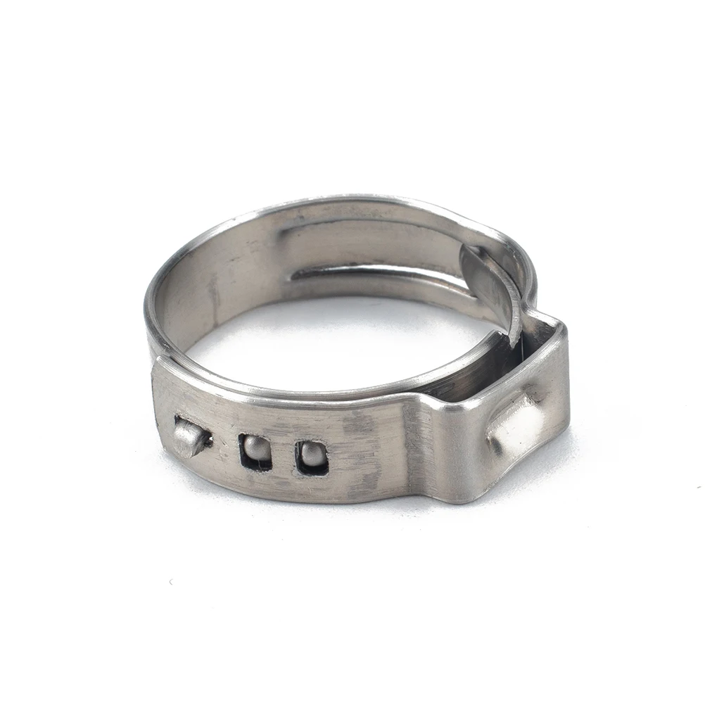 

10Pcs Single Ear Hose Clip Stainless Steel Drive Clamps Heavy Duty for Water Gas Pipe Fuel Tube Industrial Marine Use Silver