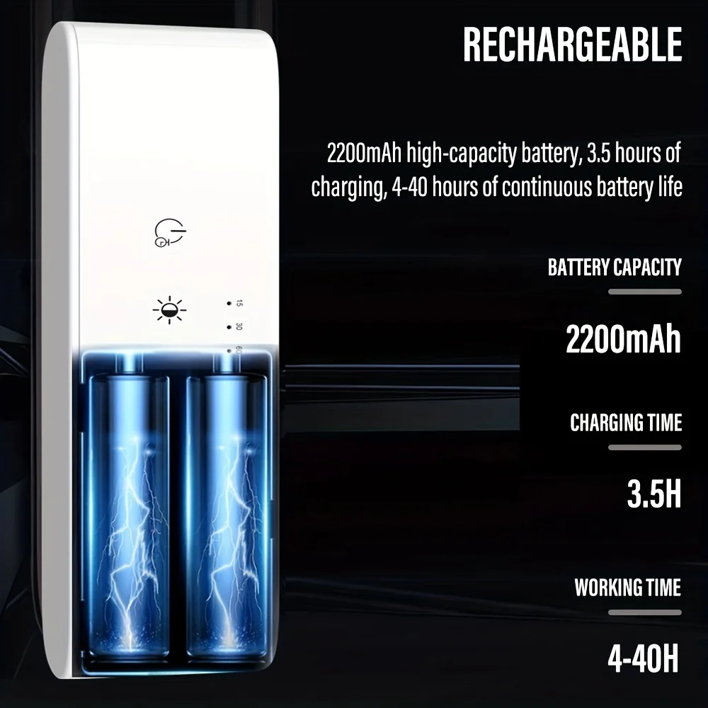 ضوء ذكي قابل لإعادة الشحن عبر USB يعمل بالتحكم عن بعد RGB وإضاءة بيضاء قابلة للتعتيم مع وظيفة الموقت #2