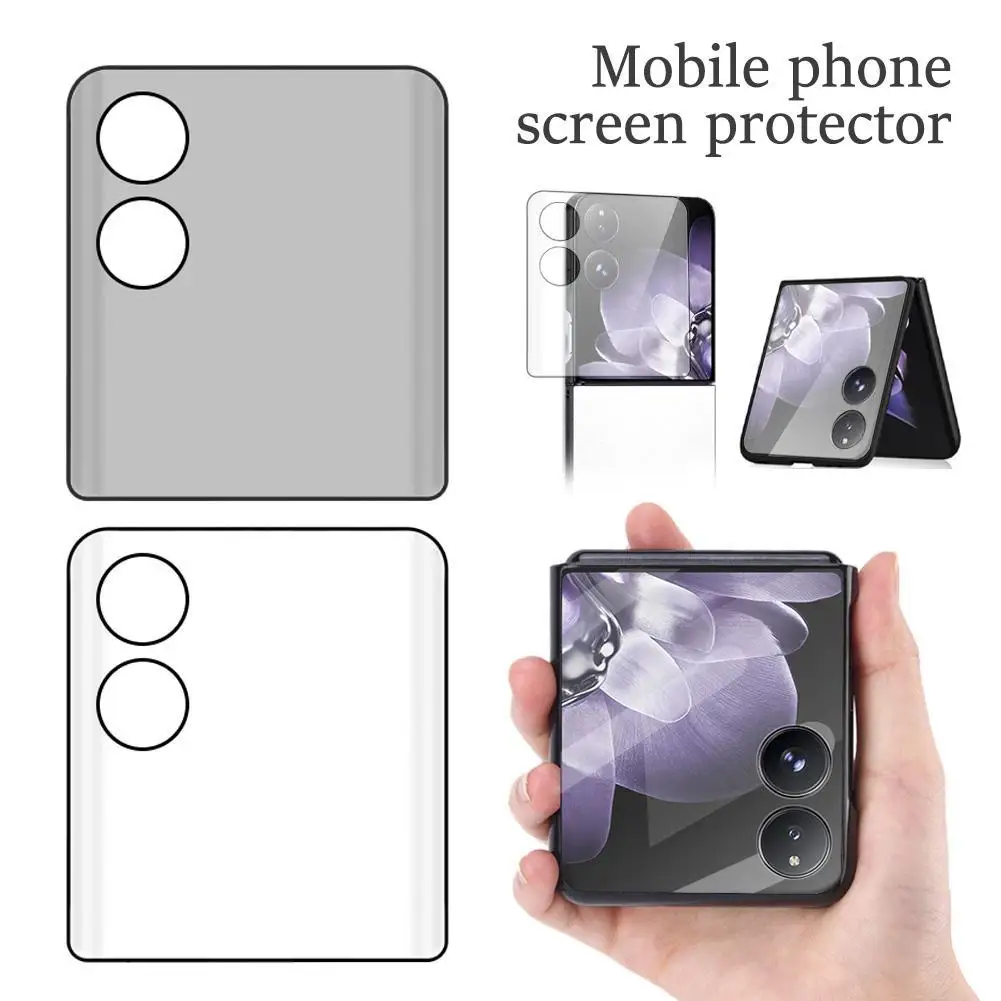 For Mi MIX FLIP 3D Curved Hot Bending Tempered Outer Screen Anti-peeping Film Mobile Phone Screen Protector Peeping Accessories