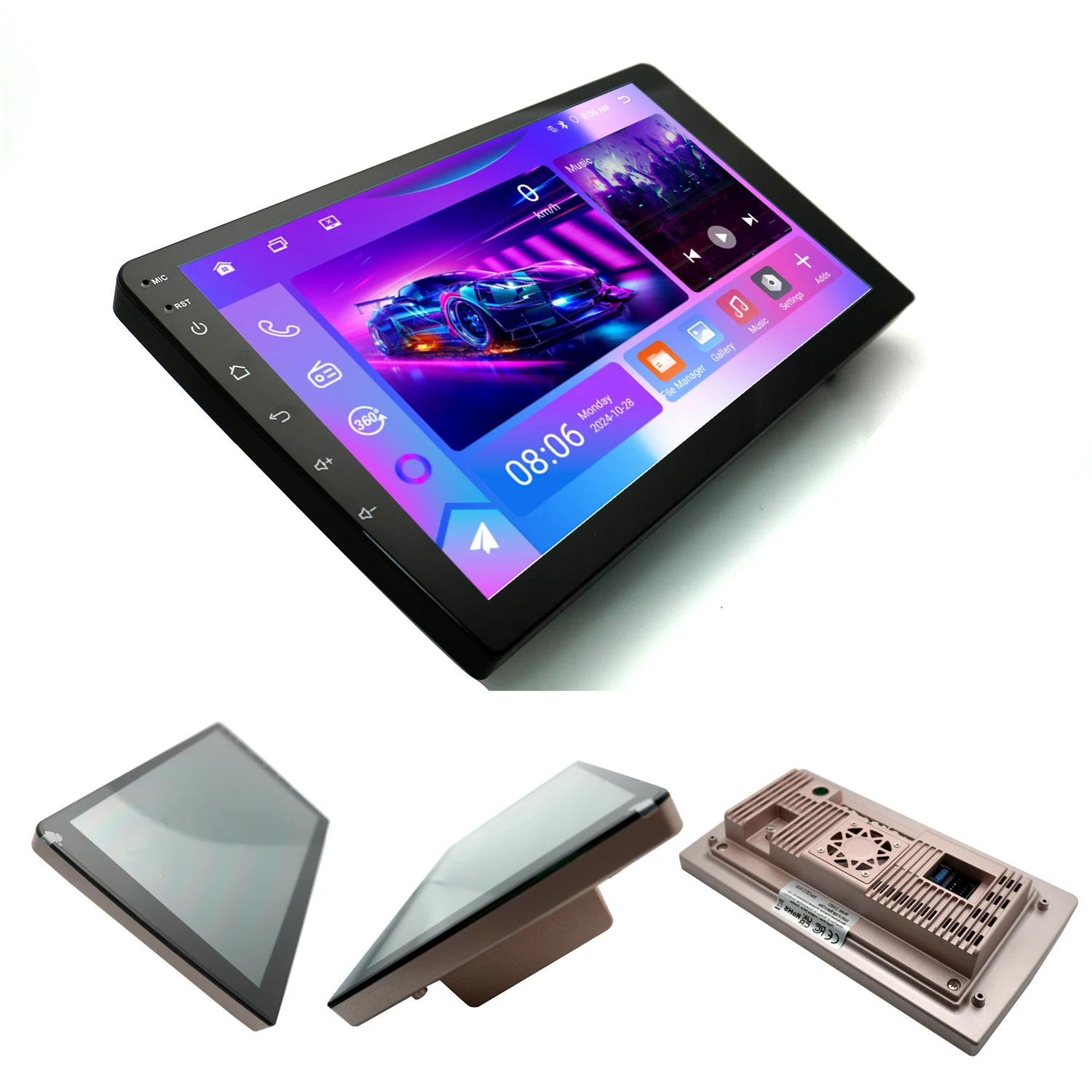 9 Inch 1 Din Android Stereo GPS RGB 2G 32G IPS Screen 8-Cord Car Play AHD Steering Wheel Control Universal Car DVD Player
