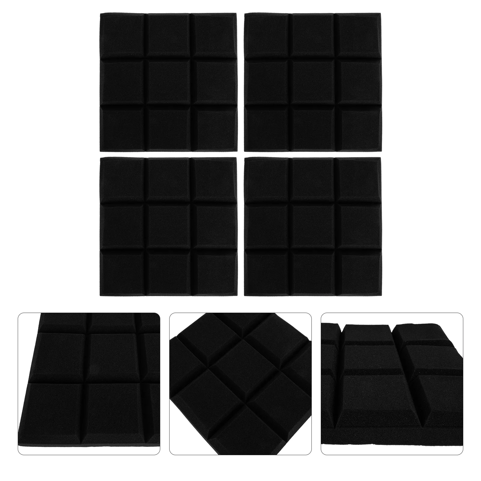 

4pcs Sound Insulation Boards Acoustic Panels For Wall Ceiling Door Sound Absorbing Material Noise Reduction Tool Home Studio