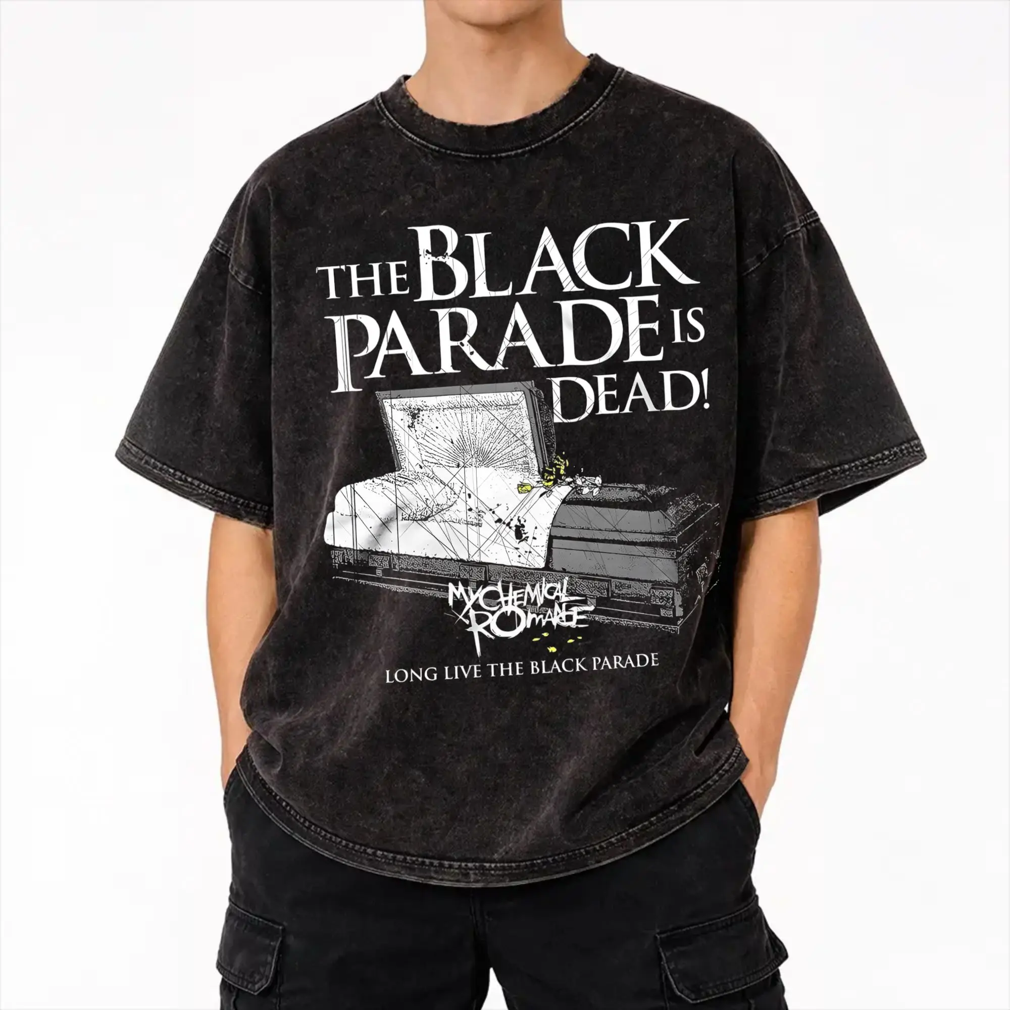 The Black Parade 2026 Music My Chemical Romance mcr Washed T Shirts Streetwear Hip Hop Vintage T-Shirt  Tee Shirt Men Women