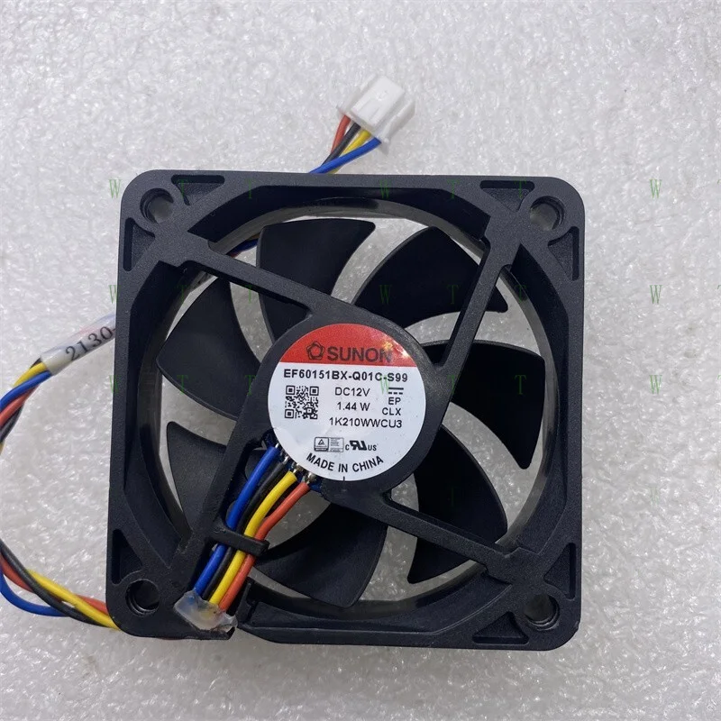 

H 1 PCS FOR SUNON Fan EF60151BX-Q01C-S99 DC12V 1.44W 6015 6cm 4 wire cooling fan