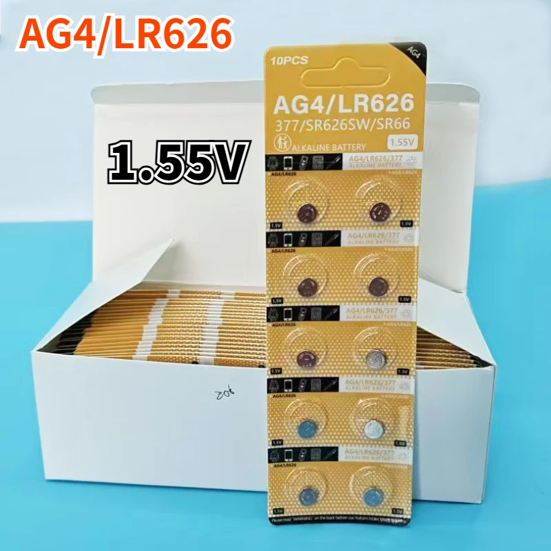 

Zinc-manganese Watch Battery AG4 LR626 1.55V 377 SR626 177 626A CX66W Suitable for Calculator Toy Car Key Clock Button Battery