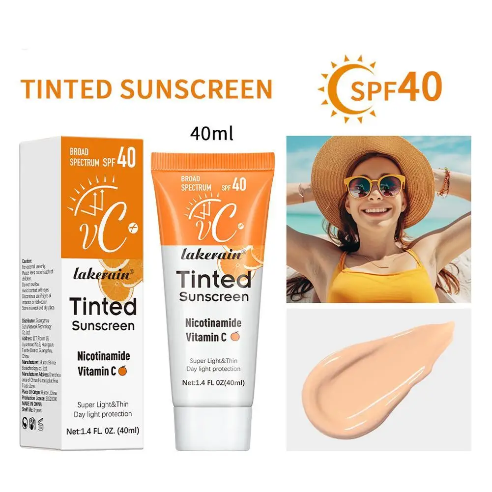 40ml VC Sunscreen SPF 40 Skin Protective Brightening Isolation Sunscreen Lotion Refreshing Non-greasy Skin Care