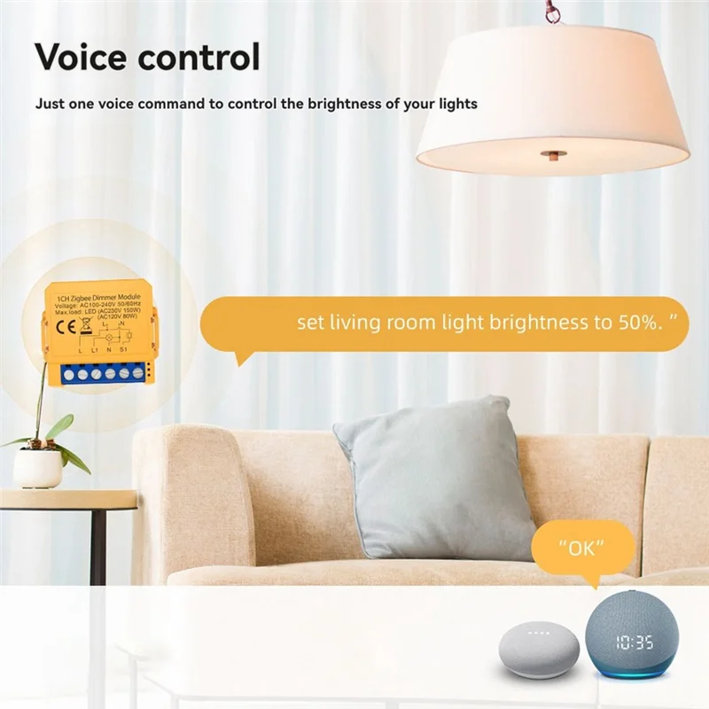 

A97Z Tuya Zigbee Dimmer Switch Module Smart Home DIY Breaker Supports Control Supports Voice Control APP Control 2 Way