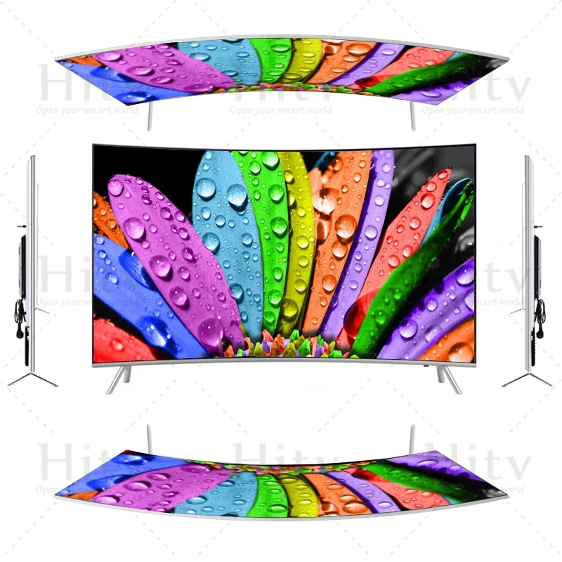 تلفزيون LED لغرفة الفندق مقاس 75 بوصة مع نظام Android WebOs 4K تلفزيون ذكي منحني