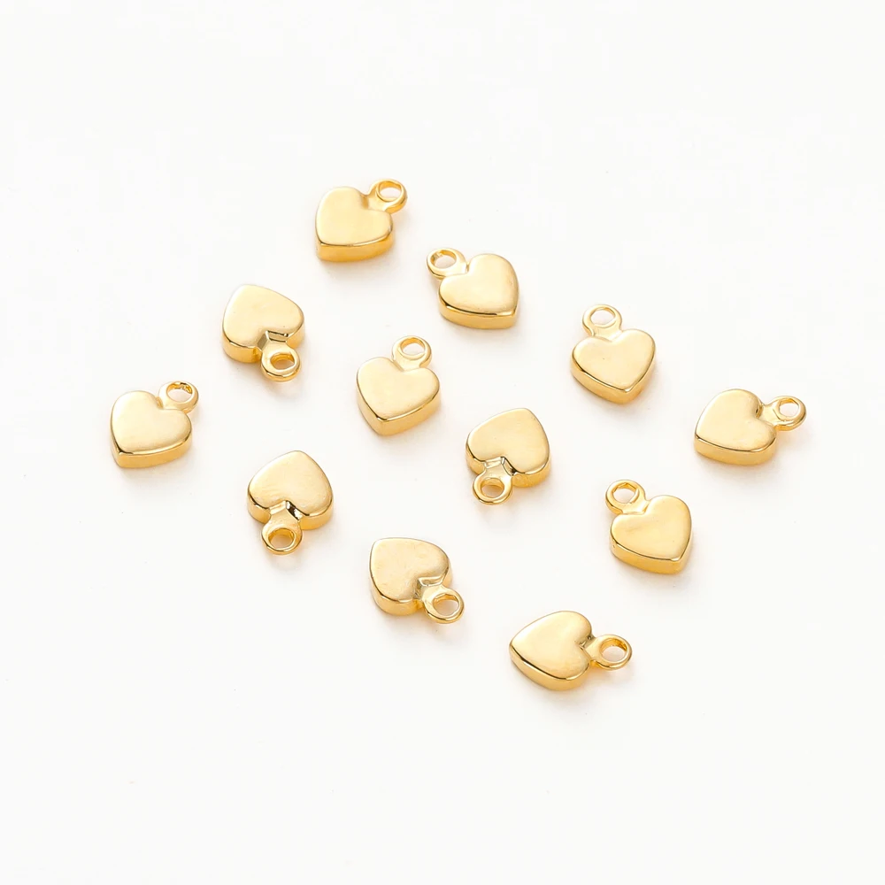 20 Stück 14K/18K vergoldete Herzform Messing Anhänger mit Loch verlängerte Kette Charms für DIY Halskette Schmuckherstellung Zubehör – Detail 11