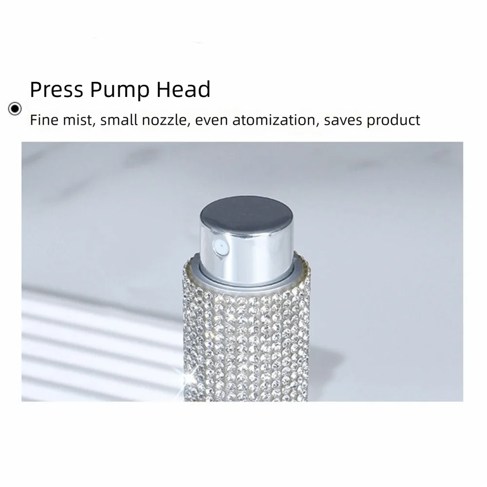 Neue tragbare Sprühflasche voller Strass nachfüllbare Duftpumpe 10 ml Parfümzerstäuberflasche für Reisen