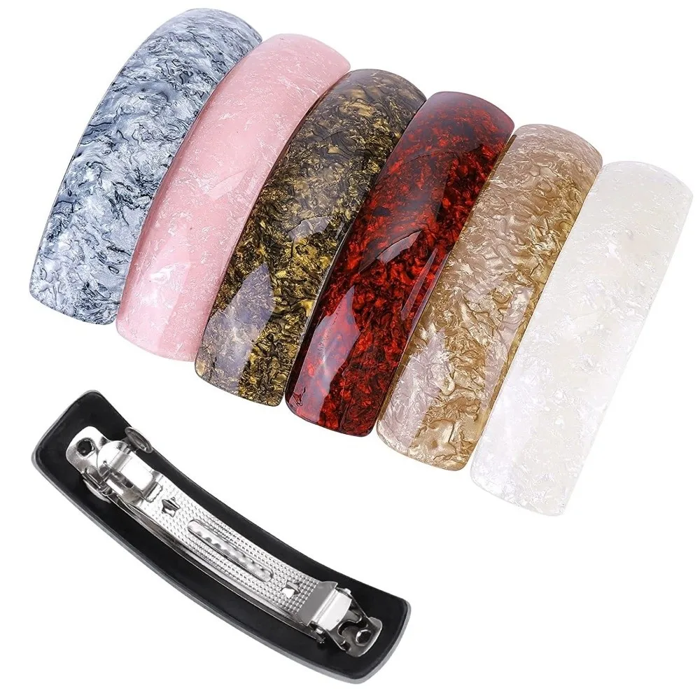 

Набор из 6 элегантных акриловых заколок-спиралей с ярким дизайном, большие овальные зажимы для волос, аксессуары для причесок, держатели для хвоста