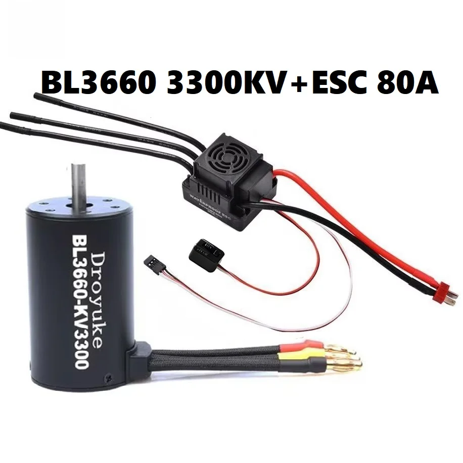 Waterdicht 3660 2600KV/3300KV/3800KV & 3670 1900KV 2150KV/2650KV Borstelloze Motor 80A/120A Borstelloze Esc combo Set Voor 1/8 Rc Auto