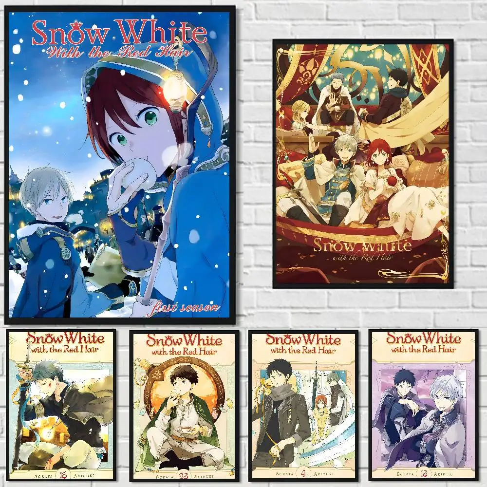 Anime S-Snow White with the Red Hair Fashion Poster Art Canvas Prints Painting Wall Art Pictures for Living Room Decoration
