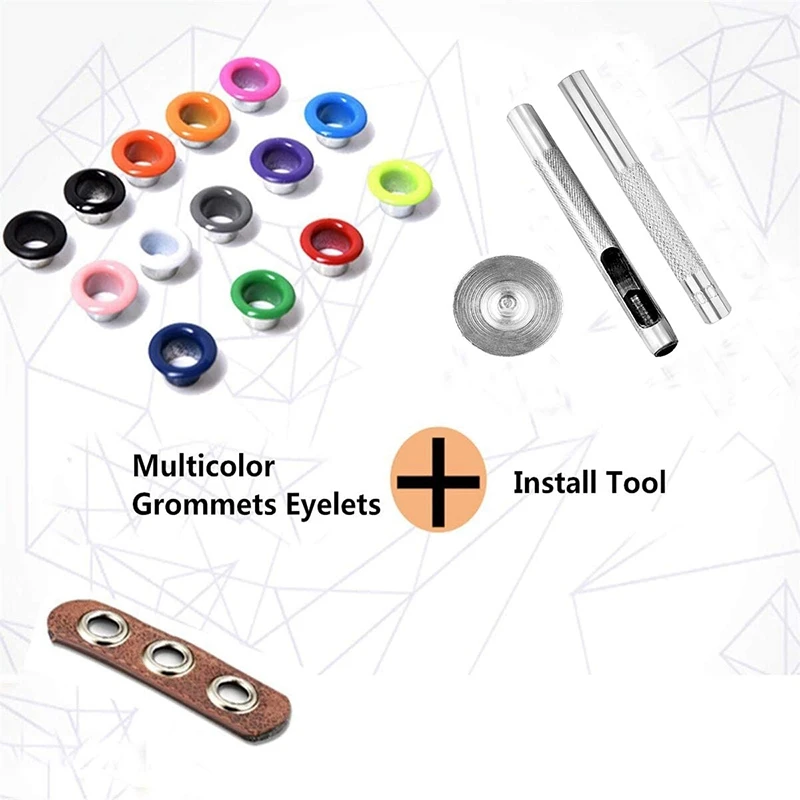 ABYA Grommets Kit 3/16Inch 400Pcs Eyelets Kits Eyelets Grommet Sets for Shoes Clothes Crafts Bag DIY Project (4 Colors)
