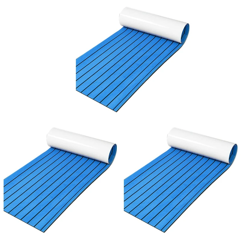 

3X Foam Teak Decking EVA Foam Marine Flooring Faux Boat Decking Sheet Accessories Marine Blue 450X2400mm