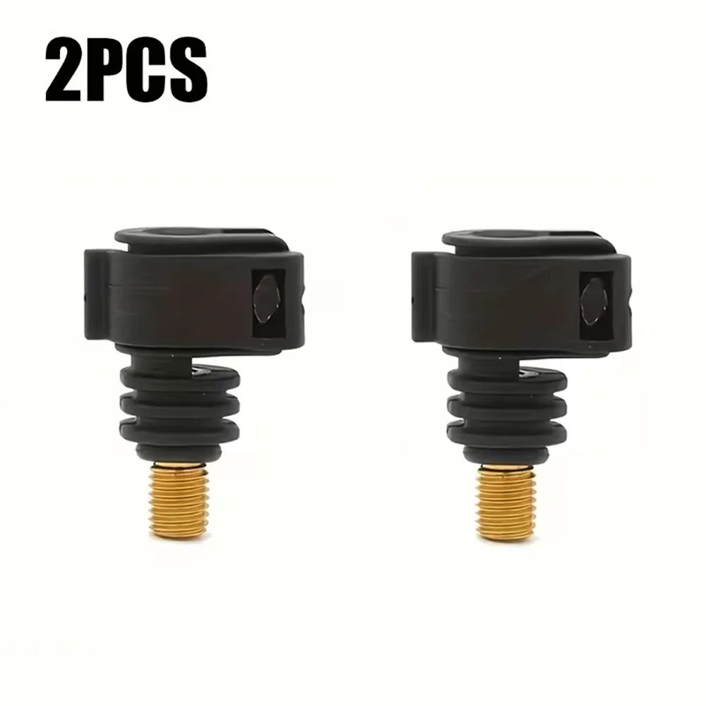 2er-Pack Karpfenangel-Schnellwechseladapter, 3/8 Zoll BSF-Gewinde – Langlebiges Aluminiumlegierungsmaterial, Schwarz mit gelbem Innenfutter, geeignet für Karpfenangel-Alarme, Rutenhalter und