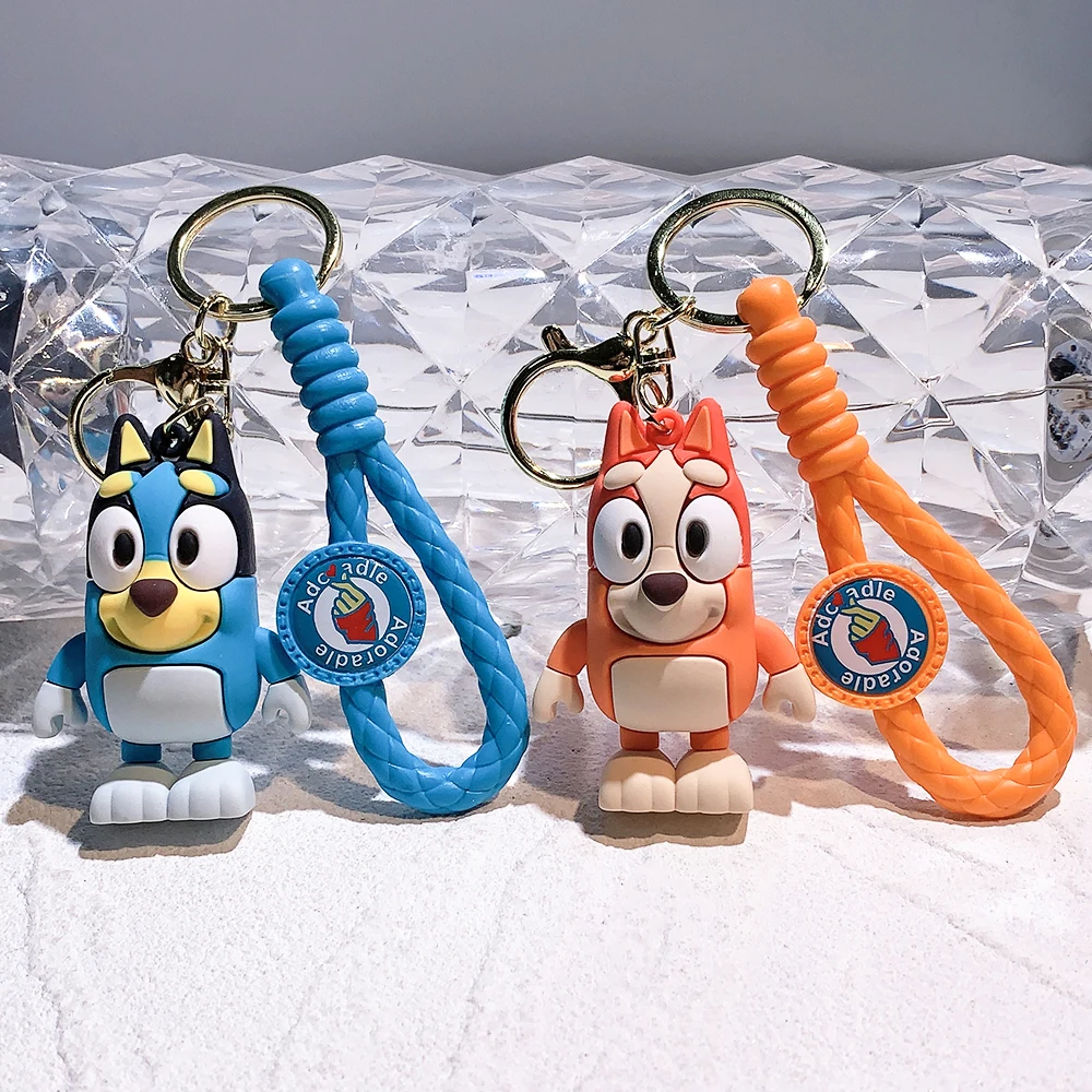 New Bluey Family Doll Creative Car Chain Bingo portachiavi borsa ciondolo coppia squisito piccolo regalo zaino per bambini ciondolo regalo