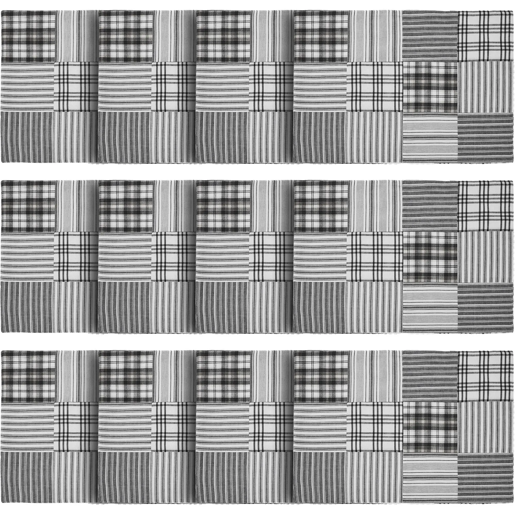 Sawyer Mill Black Quilted Placemat Set of 2 13x19, 6 Pack 12 Pack