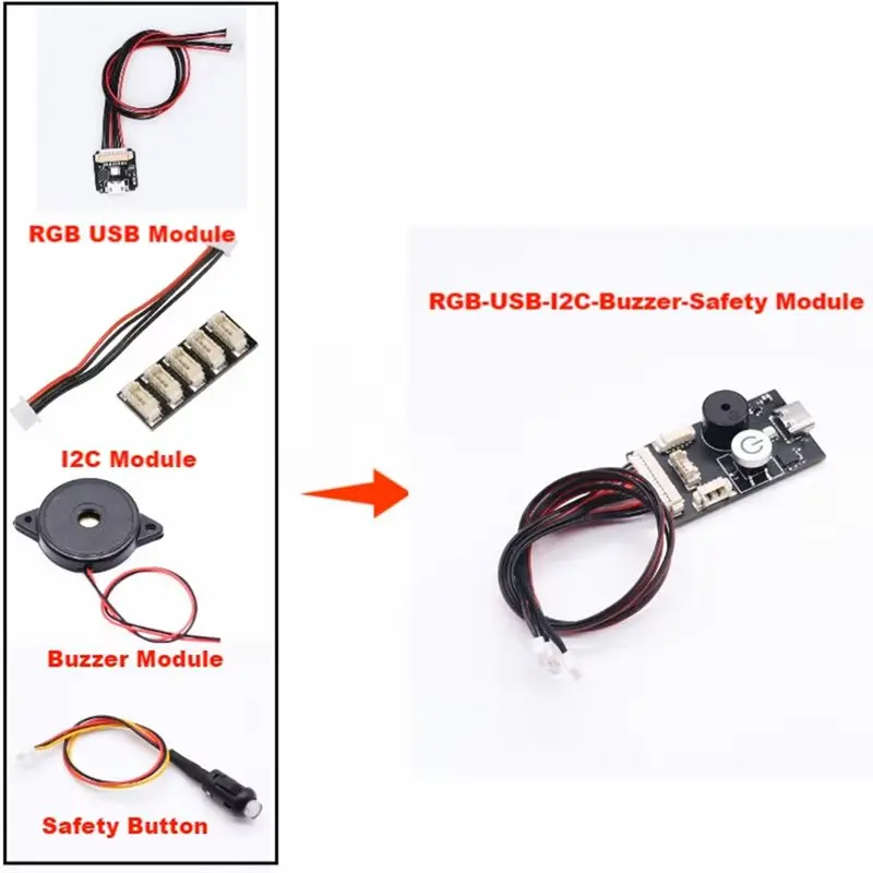 DT23 RGB USB for I2C BUZZER Safety Button Module for PIXHAWK 2.4.8 for Ardupilot ArduCopter ArduPlane FPV
