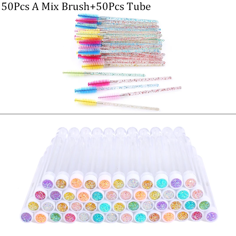 Clearance Sale Reusable Eyelash Brush Tube Disposable Mascara Wands Dust-proof Eye Lash Eyebrow Brush Tube Eyelashes Extension