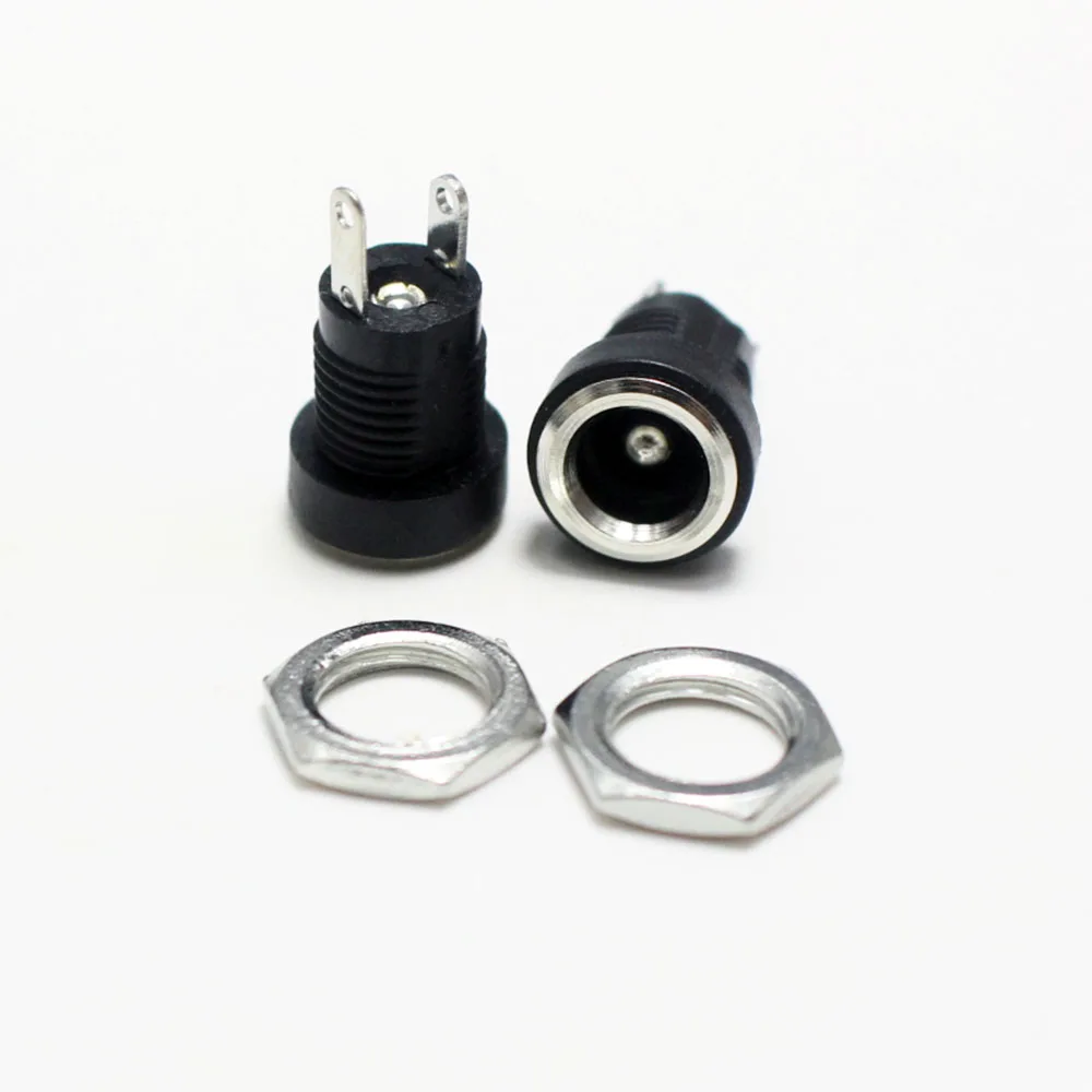DC022B 3A12V 5.5 x 2.1 3.5x1.3 5.5*2.5mm DC Power Jack Supply Socket Connector DC Female 2Pin Panel Mount Connector Plug Adapter