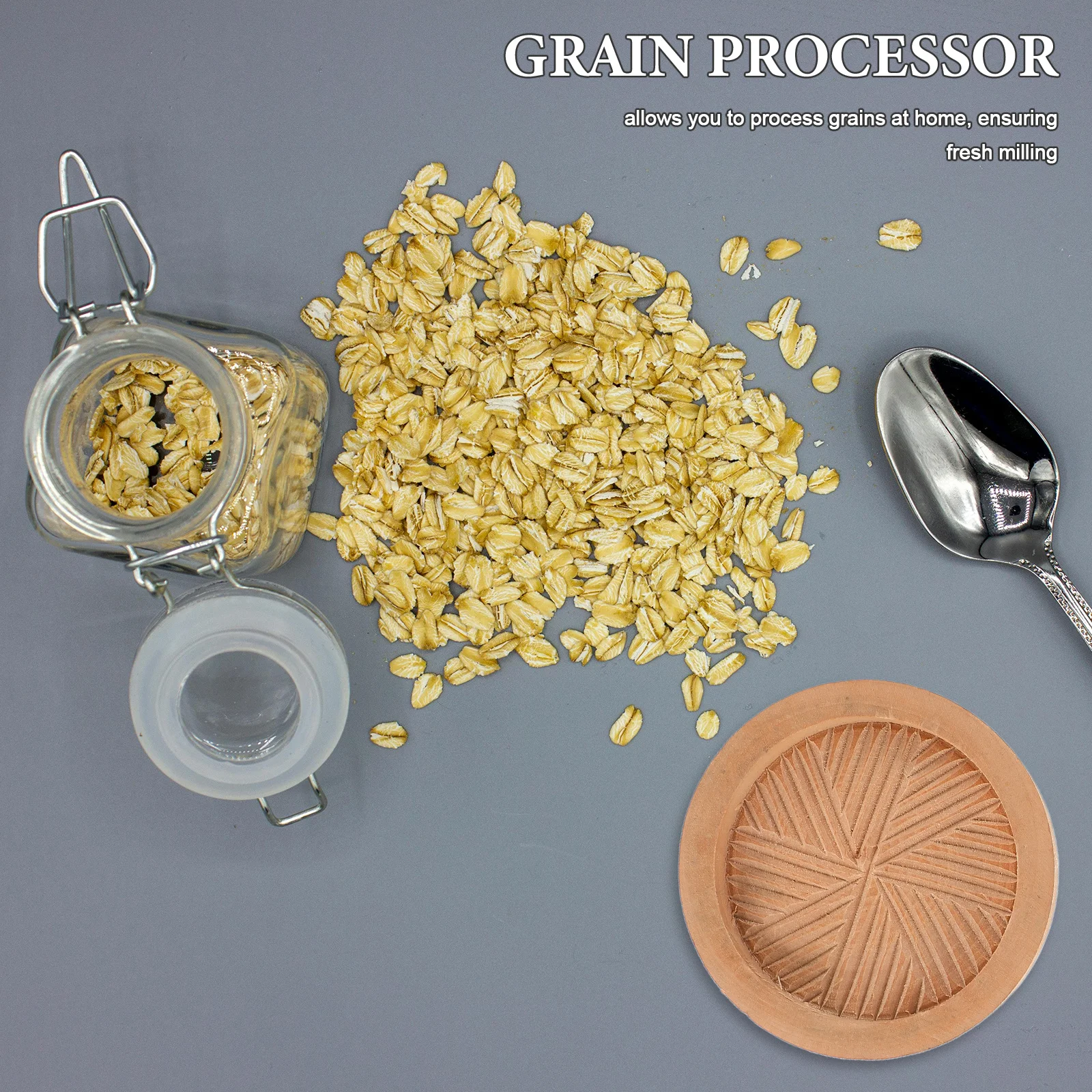 

Manual Processor, Hand Operated Rice Wheat Hulling Tool, Home Milling Equipment, Compact Design For Diy ,