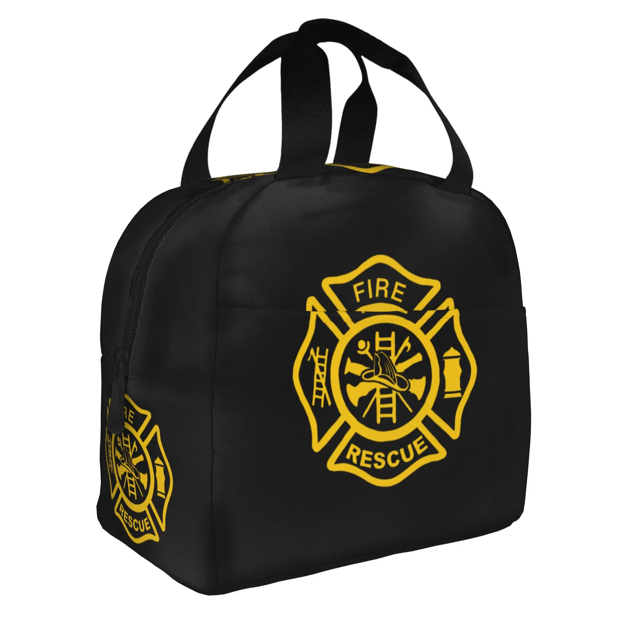 Firefighter Fire Rescue Thermal Insulated Lunch Bag Women  Portable Lunch Container for Outdoor Picnic Storage Food Box