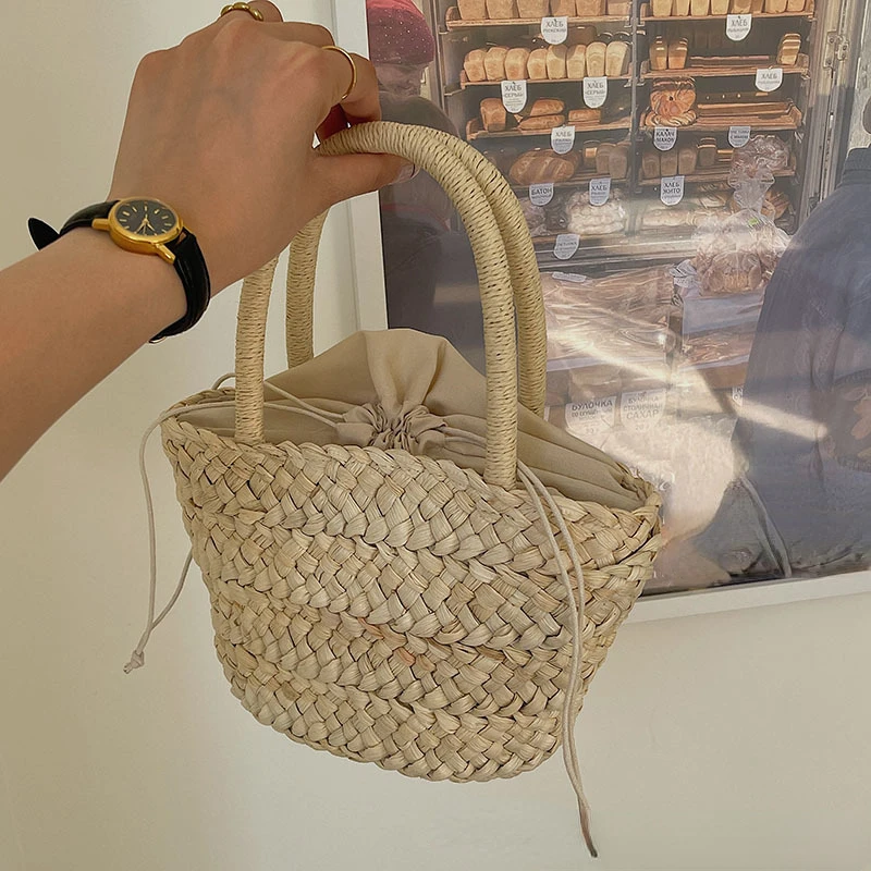 Straw Tote Bags for Women Rattan Woven Purses and Handbags Ladies Small Coin Wallet Beach Holiday Hand Bag