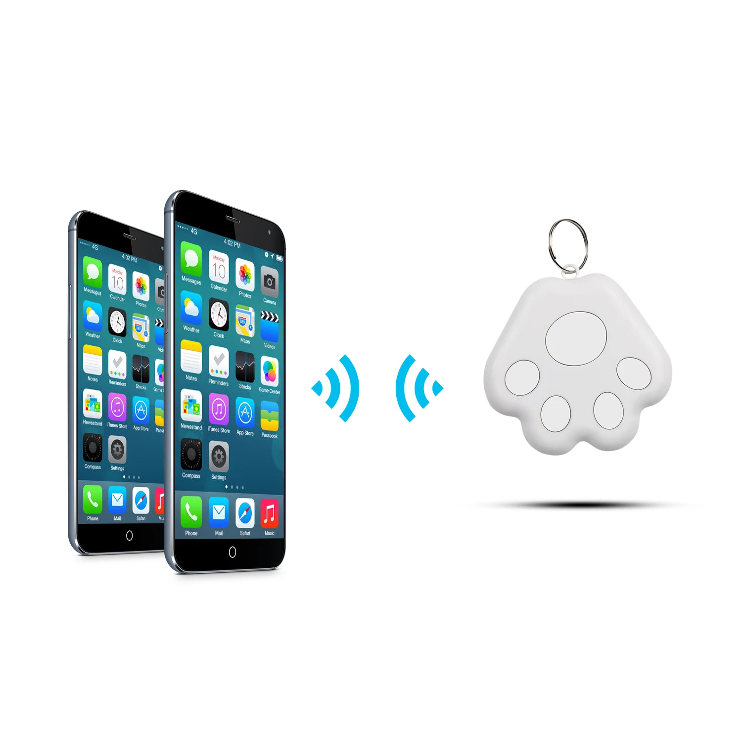 Mini bluetooth tracking locator, puppy pet shape two-way alarm low power consumption long standby  find key pendant locator