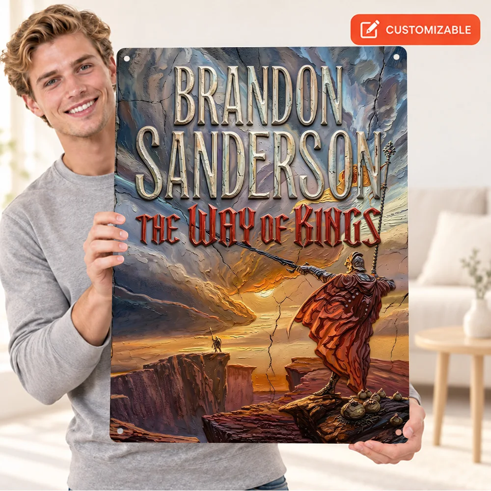 Brandon Sanderson The Way Of Kings Printed Poster Personalized Aluminum Metal Sign Graphic Wall Art For Library Reading Corner