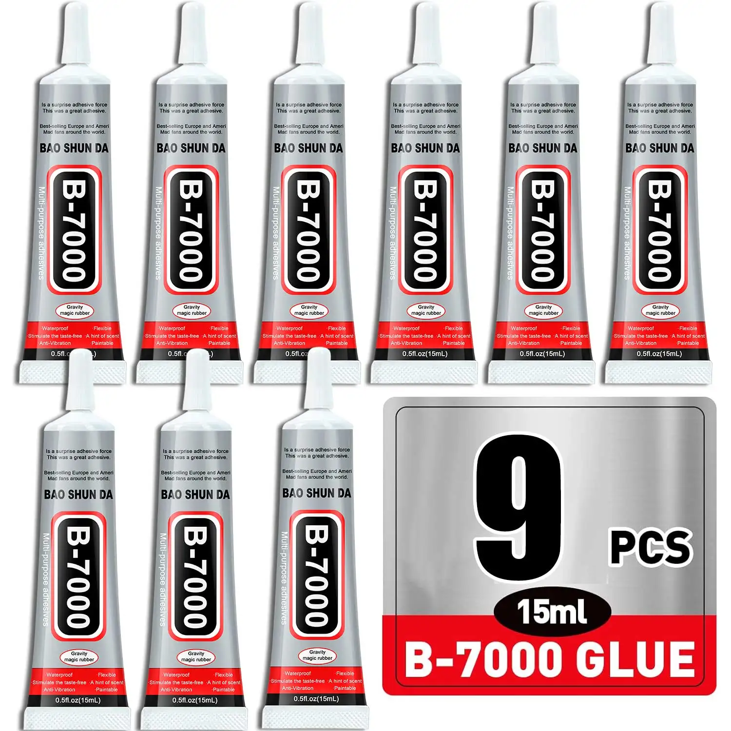 B7000, pegamento de resina epoxi transparente de 15 ml, de secado rápido, resistente al agua, que no amarillea, con gran poder adhesivo, para manualidades con pedrería, Reparación de pantallas de teléfonos inteligentes