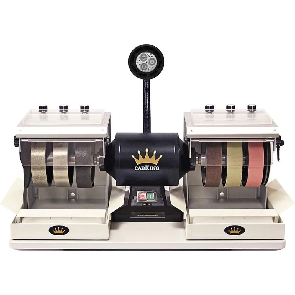 

Cabbing Machine Lapidary Equipment - Gem Stone Grinder Jewelry Rock Polisher - Includes Diamond Wheels,