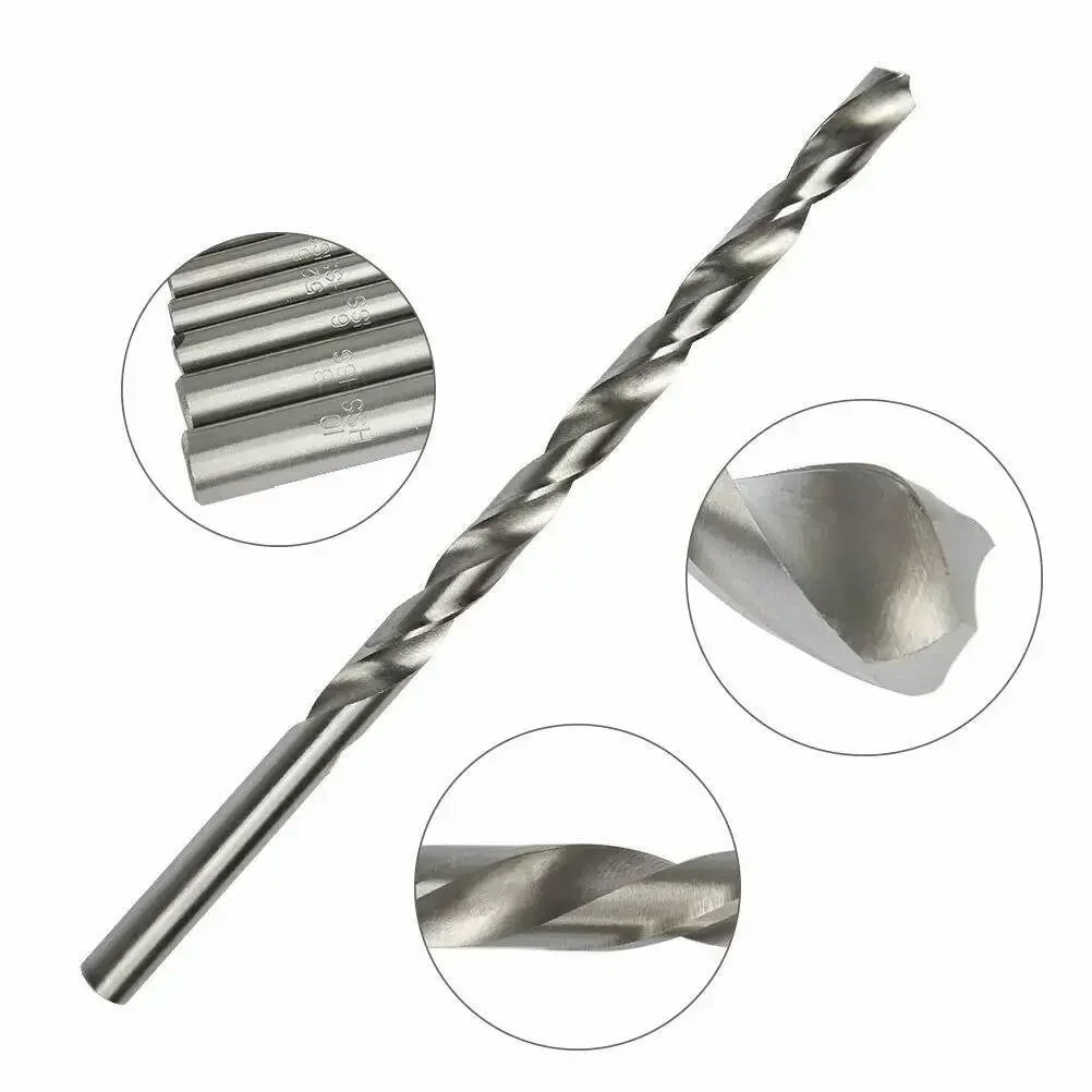 5 Chiếc Xoắn Khoan Lỗ Cưa Cắt Dụng Cụ Làm Rau Cau Dài Thêm HSS Thẳng Vít Mũi Bộ Công Cụ Điện khoan Bits