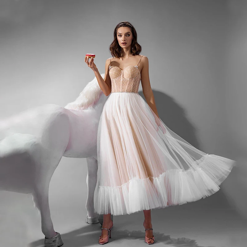 

Simple Sweetheart Neck A-Line Evening Dresses Spaghetti Straps Sleeveless Prom Dresses Vestidos De Noiva