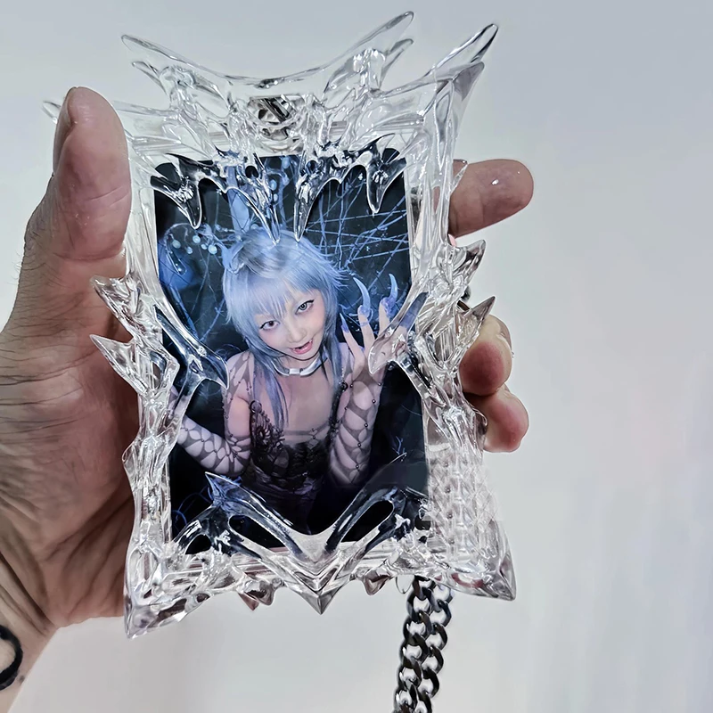 Aesthetic 3D Transparent Butterfly Photocard Holder Kpop Small Card Protector Card Display Cover Advanced Sense Card Cover